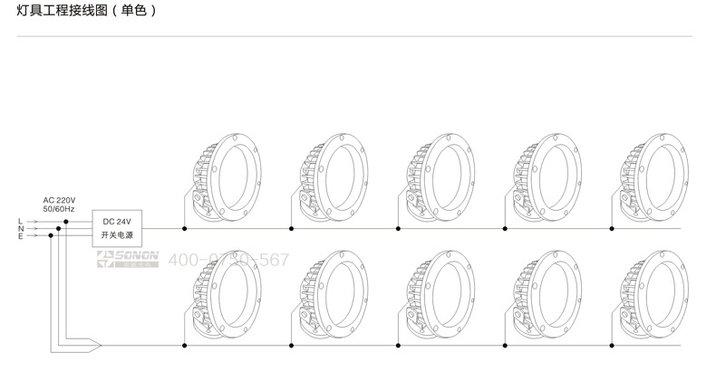 ED射燈,3W射燈,防水射燈安裝圖