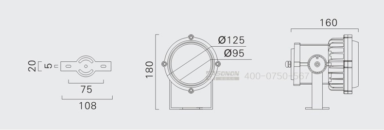 LED射燈,12W射燈,新款射燈尺寸圖